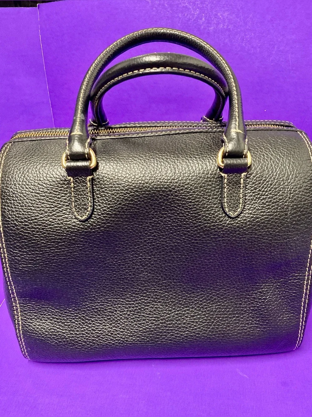 Ralph Lauren Black Top-Handle Bevington Satchel